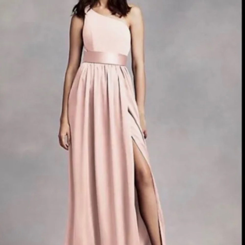 White by Vera Wang one-shoulder bridesmaids dress, size 8